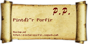 Pintér Porfir névjegykártya