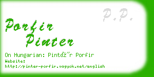 porfir pinter business card